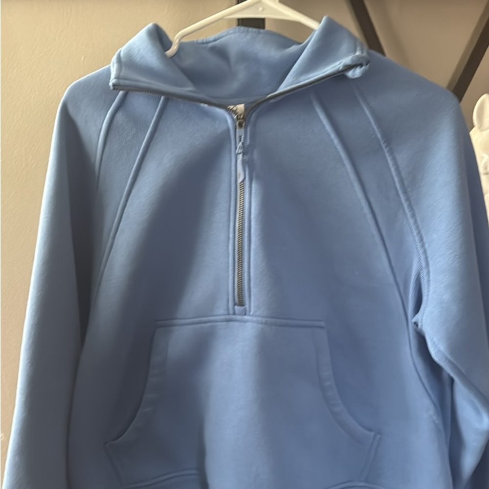 Light Blue Half-Zip Hoodie
